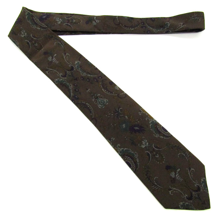 クリスチャンディオール ブランド ネクタイ 総柄 花柄 リーフ柄 シルク