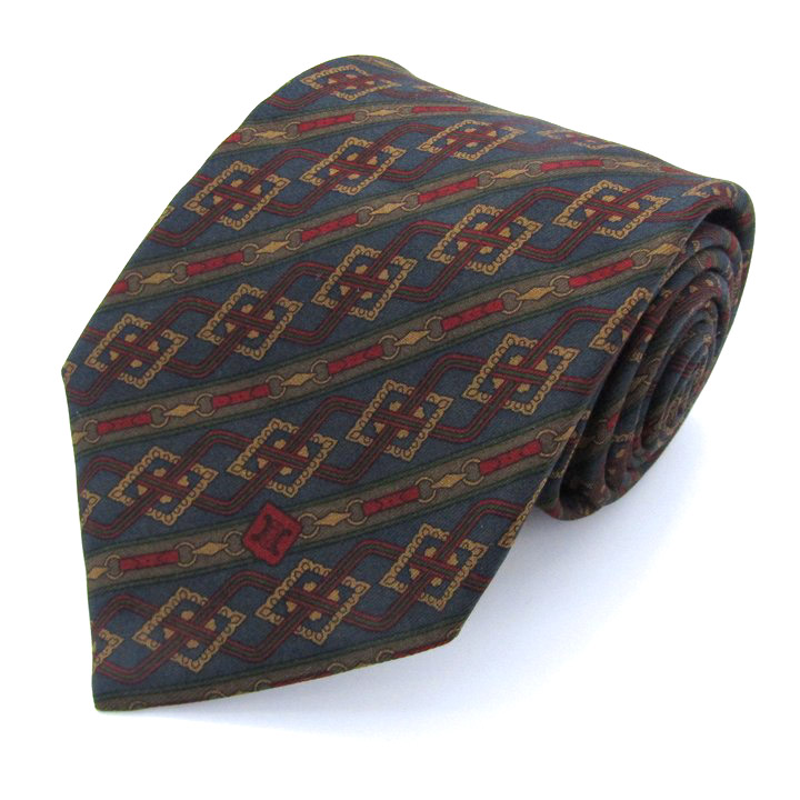 セリーヌ ブランド ネクタイ マカダム ストライプ柄 小紋柄 シルク