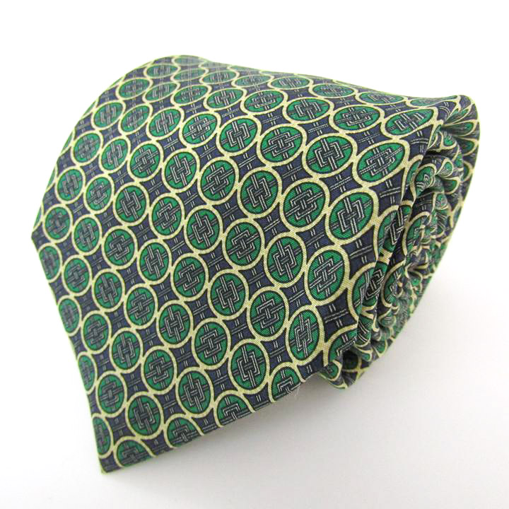 未使用タグ付き ネクタイ　クリスチャンディオール　トロッター柄 シルバー 未使用タグ付き ネクタイ クリスチャンディオール トロッター柄