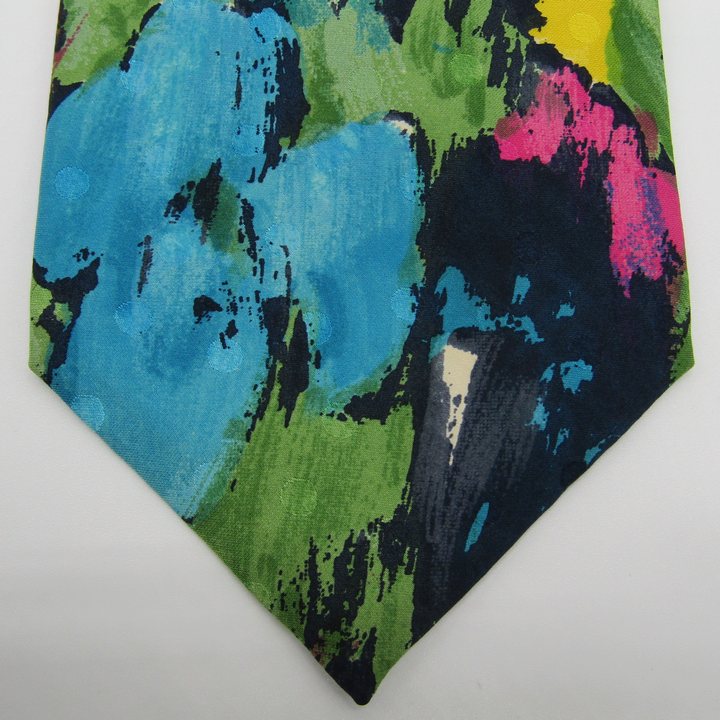 ブリオーニ ブランド ネクタイ 花柄 パネル柄 シルク イタリア製 PO