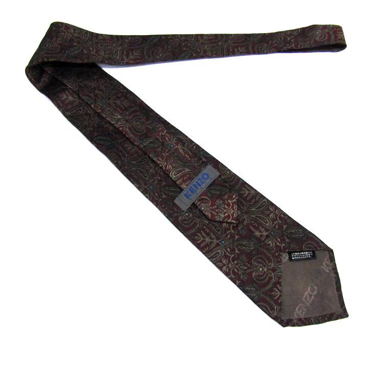 ケンゾー ブランドネクタイ 総柄 ペイズリー 幾何学模様 シルク PO