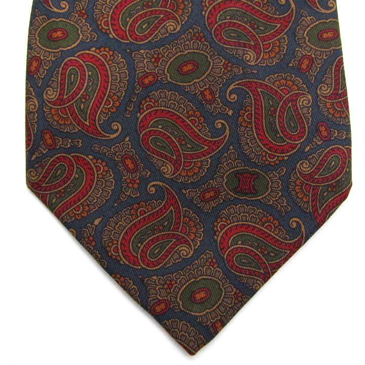 セリーヌ ブランド ネクタイ ペイズリー柄 シルク スペイン製 PO