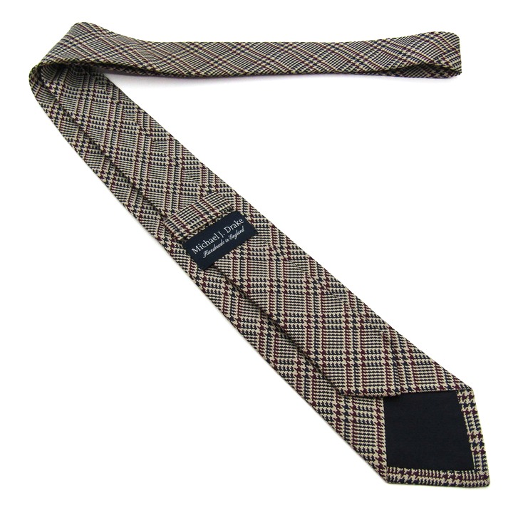 マイケルジェイドレイクス ブランド ネクタイ チェック柄 シルク 英国