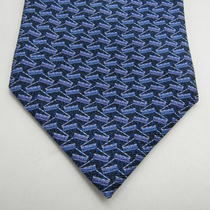 ブルガリ ブランド ネクタイ 総柄 シルク イタリア製 PO メンズ