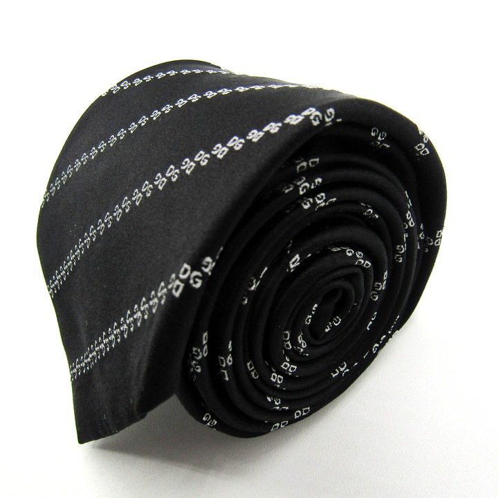 ドルチェ＆ガッバーナ ブランド ネクタイ ストライプ柄 シルク