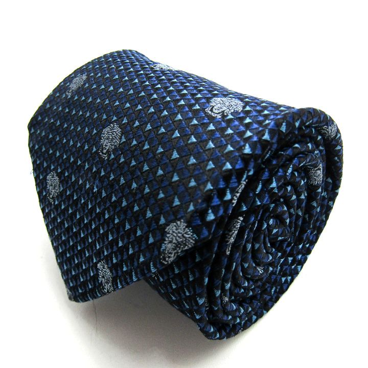 【新品未使用・箱付】Brioni ブリオーニ ネクタイ シルク ブルー 小紋柄 新品未使用・タグ付き・純正箱付き】 ブリオーニ シルクネクタイ