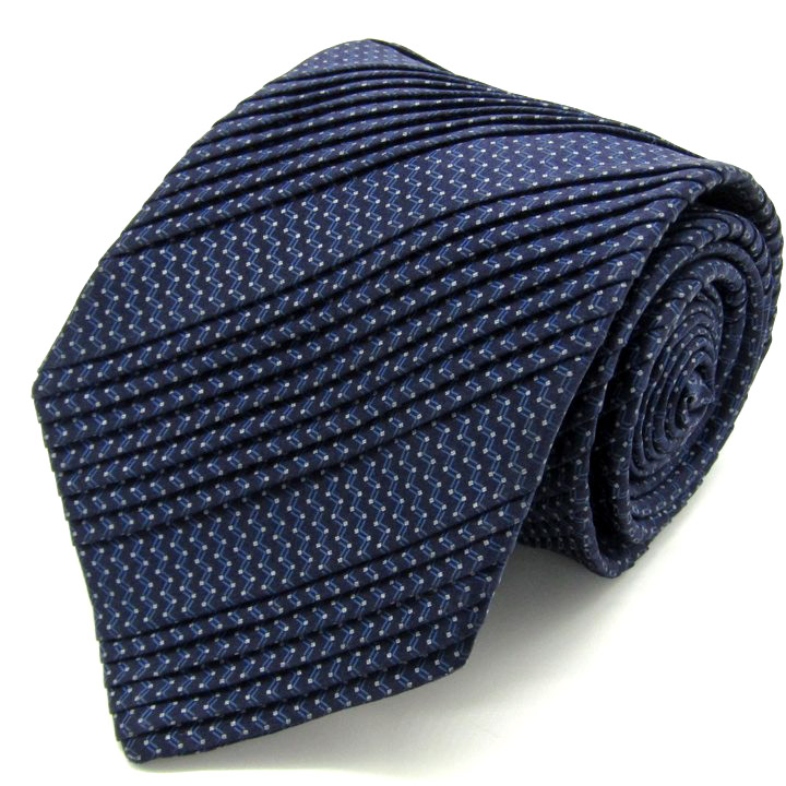 ブリオーニ Brioni ストライプ柄 ネクタイ シルク ドット柄 美品⁄即決
