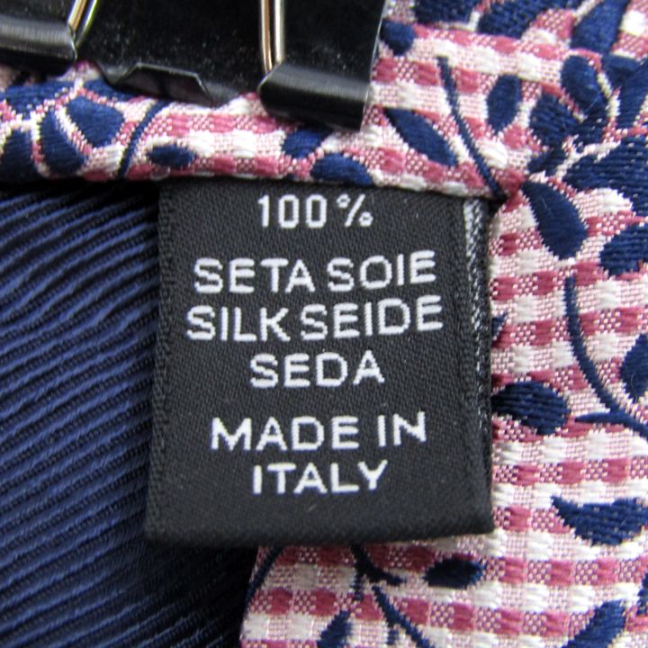 エルメネジルドゼニア ブランド ネクタイ パネル柄 花柄 未使用タグ付 PO  メンズ ピンク Ermenegildo Zegna ファッション小物 エルメネジルドゼニア ブランド ネクタイ パネル柄