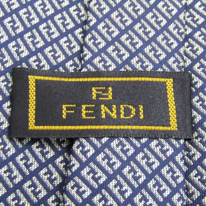 フェンディ ブランド ネクタイ 総柄 ズッカ柄 ハンドメイド シルク PO