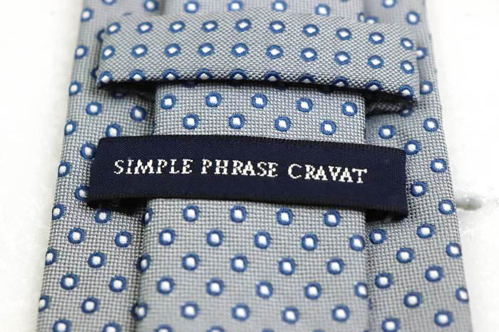 シンプルフレーズクラバット ブランド ネクタイ ドット 総柄 メンズ グレー SIMPLE PHRASE CRAVAT 【中古】