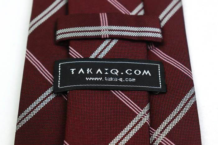 タカキュー ブランドネクタイ チェック柄 格子柄 シルク メンズ ワイン