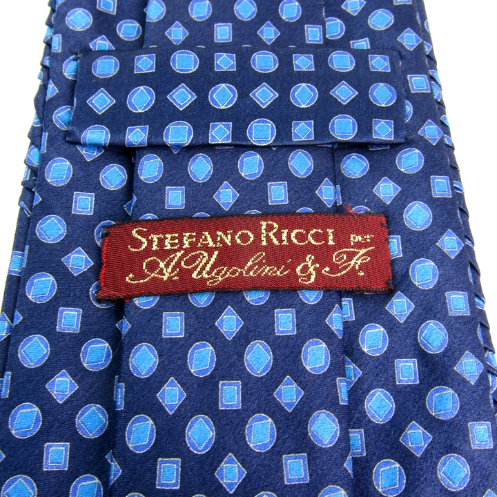 ステファノリッチ ネクタイ プリーツ加工 総柄 イタリア製 最高級