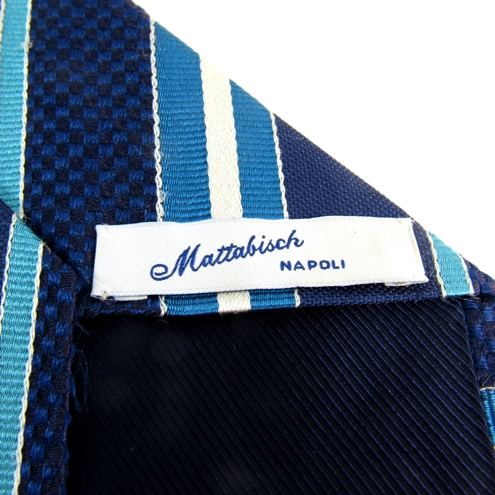 イタリア製 Mattabisch NAPOLI ブルー ネクタイ マタビシ