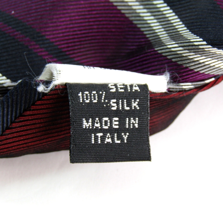 ルイジ・ボレッリ ネクタイ ストライプ柄 イタリア製 ナポリ 高級ブランド シルク メンズ パープル Luigi Borrelli
