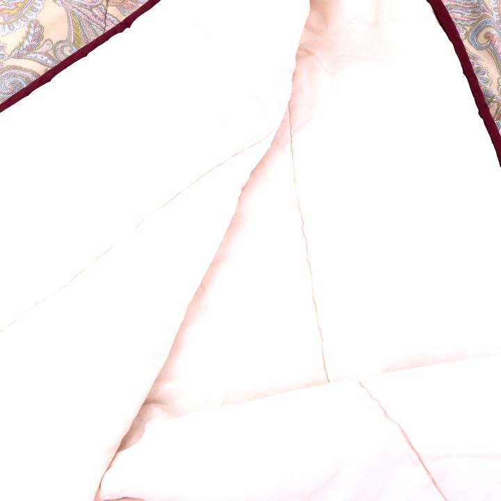 イヴ・サンローラン 肌掛けふとん 日本製 シングル用 ペイズリー柄 掛布団 ブランド 寝具 レディース ピンク YVES SAINT LAURENT  【中古】