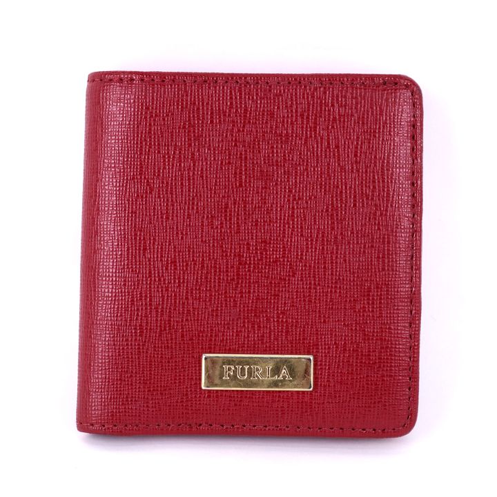 フルラ 二つ折り財布 レザー ロゴ 小銭入れあり コンパクト ミニ財布