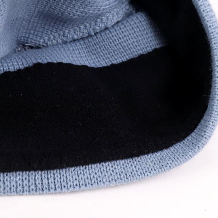 ブーラ ニットキャップ ニット帽 ビーニー ロゴ ブランド 帽子 メンズ ブルー BULA 【中古】