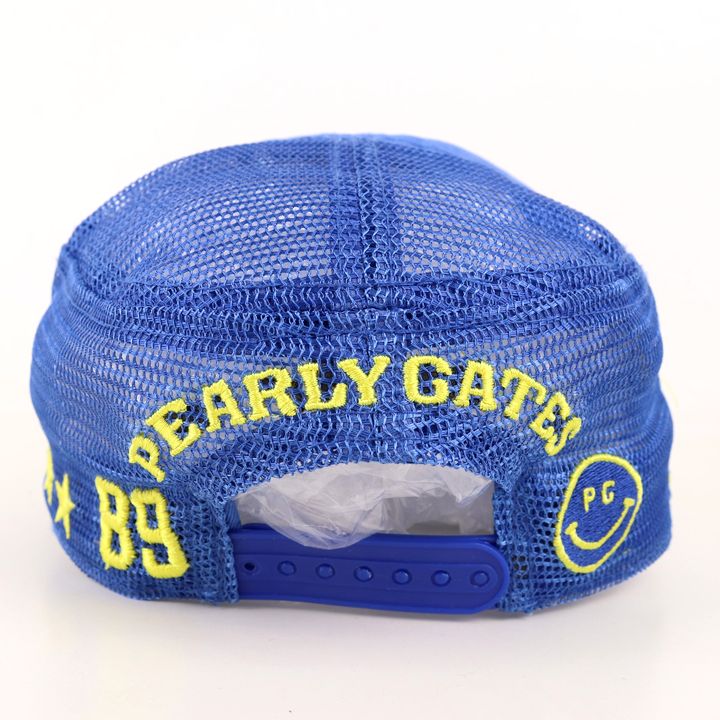 パーリーゲイツ キャップ ロゴ刺繍 ゴルフウエア ブランド 帽子 レディース メンズ ブルー PEARLY GATES 【中古】