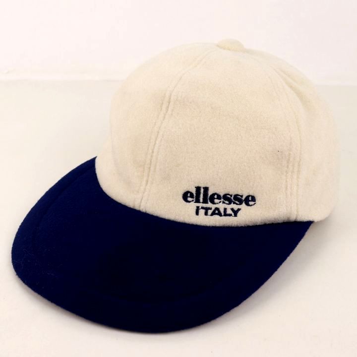 エレッセ ゴルフ キャップ バイカラー ゴルフウエア 秋冬 ブランド 帽子 レディース ベージュ ellesse ITALY 【中古】