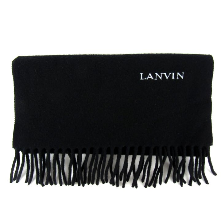 タグ付き　未使用　箱付き　LANVIN　ランバン　カシミヤ　マフラー　ブラック タグ付き 未使用 箱付き LANVIN ランバン カシミヤ マフラー