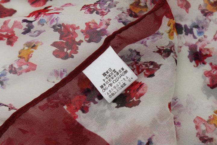 ポールスミス スカーフ 花柄 日本製 シルク フラワー スリムスカーフ