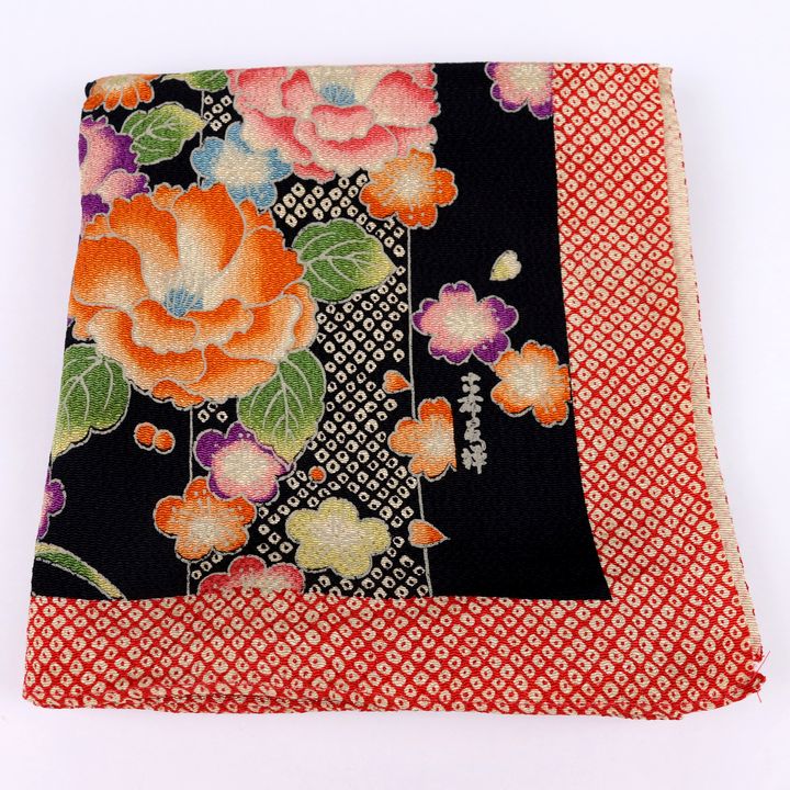 いにしえゆうぜん 古布友禅 風呂敷 ちりめん 和柄 花柄 くろちく