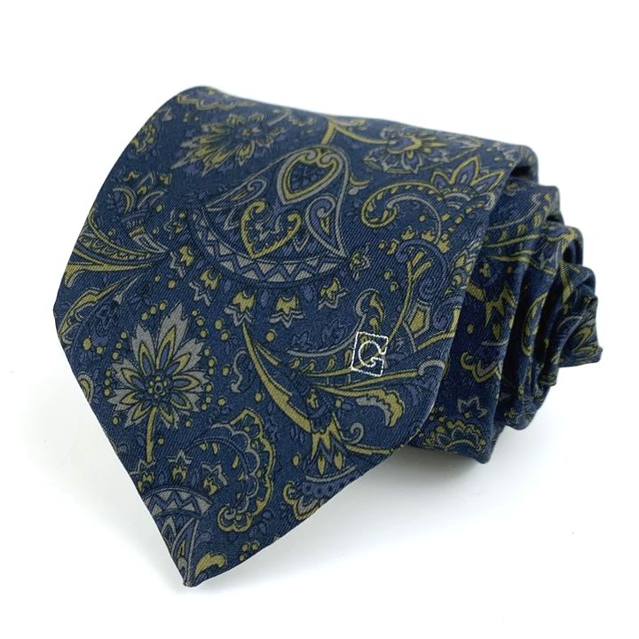 希少 PRADA プラダ ネクタイ ペイズリー 花柄 総柄 ブラック