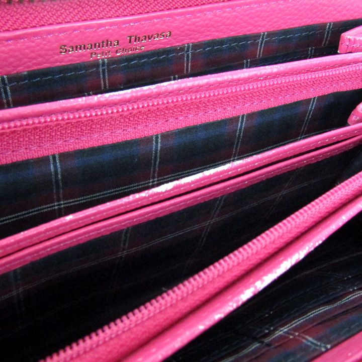 未使用 サマンサタバサプチチョイス 長財布 がま口 レザー ピンク Samantha Thavasa Petit Choice 送料無料 サマンサタバサ 本牛革