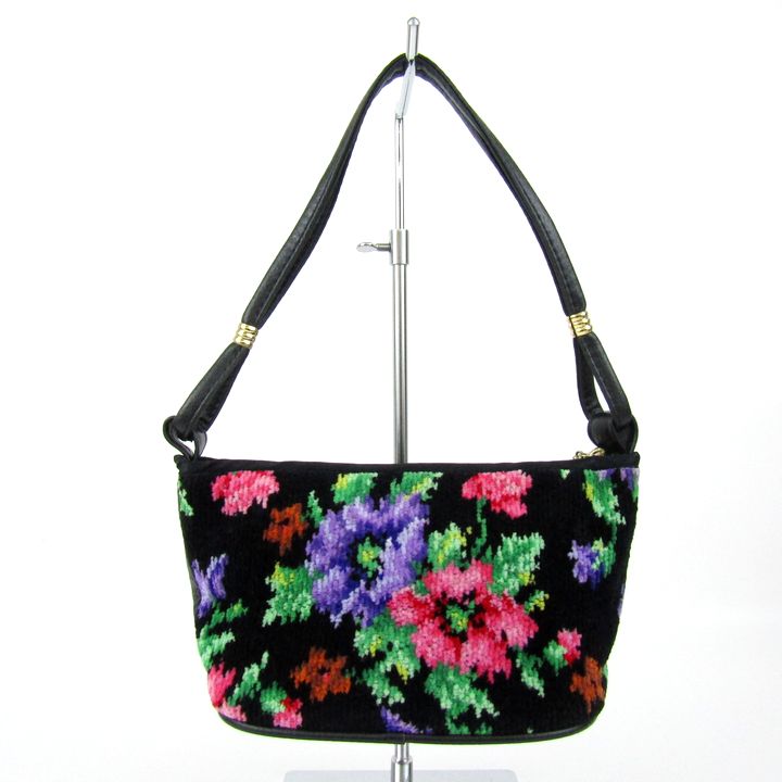 FEILER バンブーハンドル シェニール織 花柄 ハンドバッグ ボストンバッグ FEILER バンブーハンドル シェニール織 花柄 ハンドバッグ