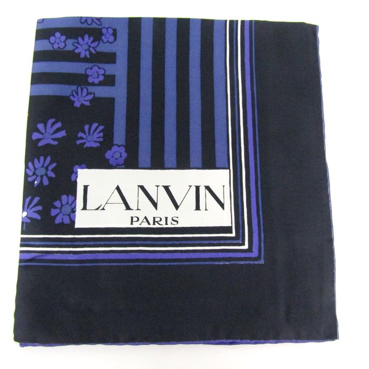 ランバン スカーフ 花柄 シルク ブランド 小物 レディース ネイビー LANVIN 【中古】｜LANVIN｜店舗買取｜ファッション雑貨＞マフラー｜USEDのアパレル通販サイト  - SMASELL（スマセル）