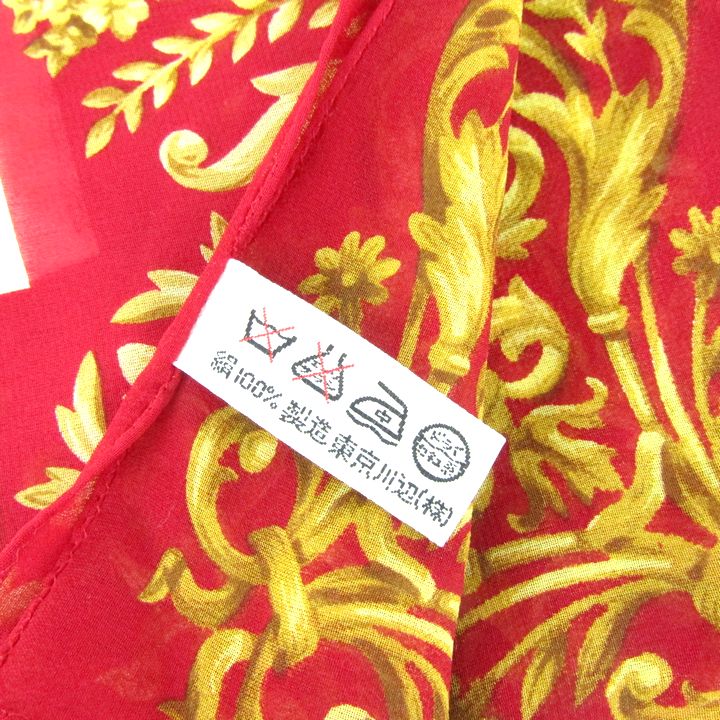 ミッソーニ MISSONI きよ ☆ シルク 総柄 大判 スカーフ イタリア製 レッド
