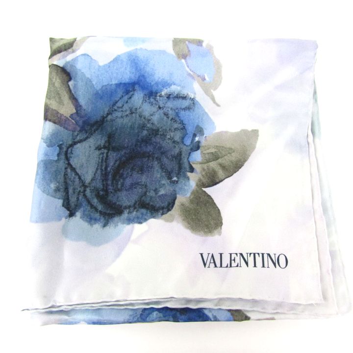 ヴァレンティノ スカーフ 大判 花柄 シルク ブランド 小物 レディース ブルー VALENTINO 【中古】｜VALENTINO｜店舗買取｜ ファッション雑貨＞マフラー｜USEDのアパレル通販サイト - SMASELL（スマセル）