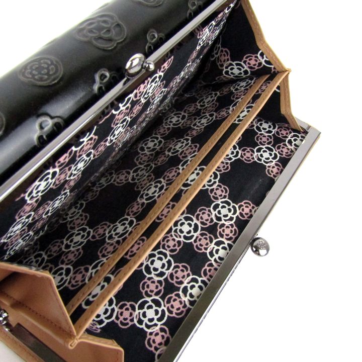 新品 箱付き CLATHAS クレイサス 長財布 カメリア 黒