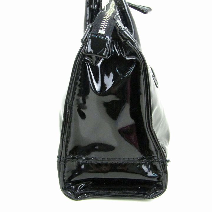 【極美品】銀座かねまつ　エナメル　スエード　ランドドゥ　ブラック　可愛い 銀座かねまつ トートバッグ エナメル 日本製 鞄 カバン ブランド