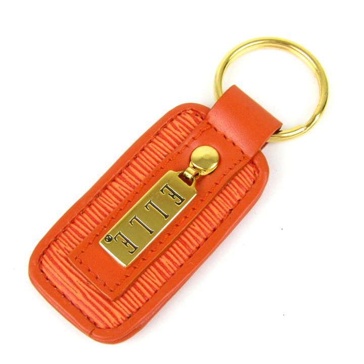 ❤お得なお品❤リバーシブルラゲージタグ エトゥープｘオレンジ チャーム エルメス エル キーホルダー ブランド キーリング チャーム 箱ダメージ有