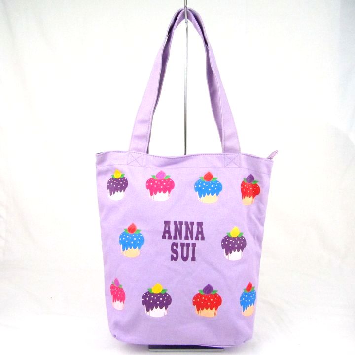 アナスイ トートバッグ キャンバス ショルダーバッグ 肩掛け 鞄 カバン ブランド レディース パープル ANNA SUI 【中古】｜ANNA SUI ｜店舗買取｜バッグ＞トートバッグ｜USEDのアパレル通販サイト - SMASELL（スマセル）