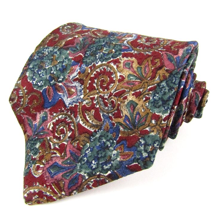 クリスチャンディオール ネクタイ ブランド 総柄 植物柄 シルク USA製  