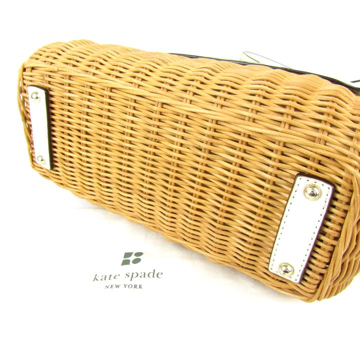 【未使用品】Kate Spade かごバッグ ベージュ/ホワイト ケイトスペード かごバッグ ショルダーバッグ ハンドバッグ 2way