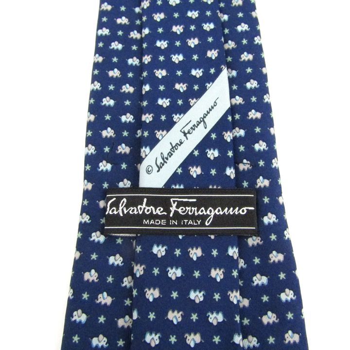 Salvatore Ferragamo　フェラガモ　ネクタイ　ブルー　ボーダー Salvatore Ferragamoフェラガモネクタイブルーボーダー