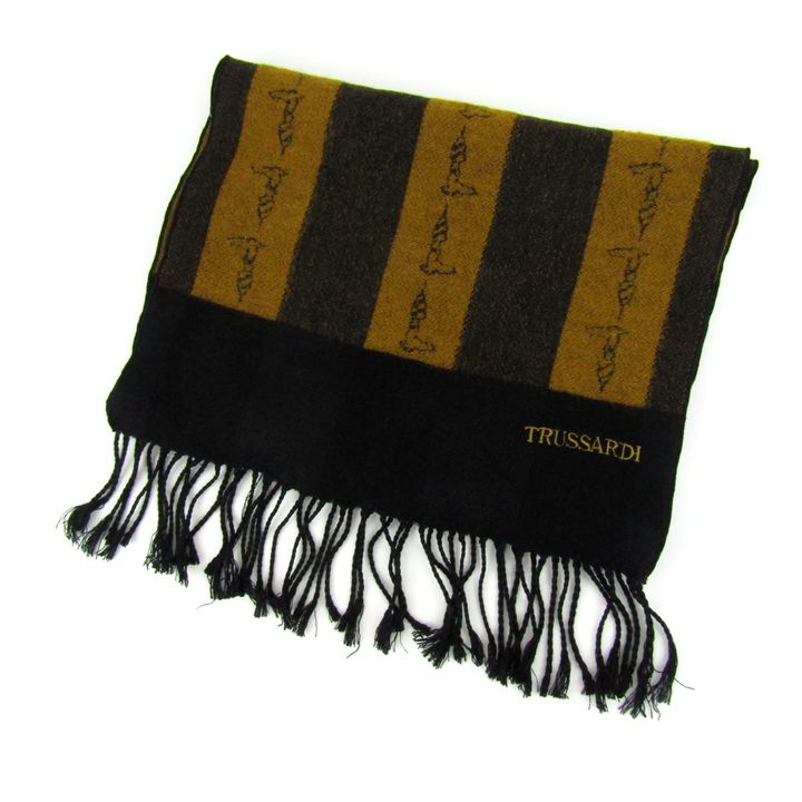 トラサルディ マフラー ロゴ シルク/ウール ブランド 小物 メンズ  