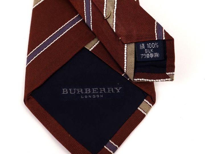 BURBERRY ネクタイ バーバリー 茶色 シルク100% ブラウン - 通販 - www