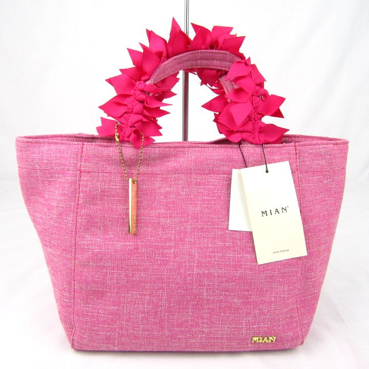 ミアン ハンドバッグ リボンハンドル キャンバス 鞄 カバン ブランド