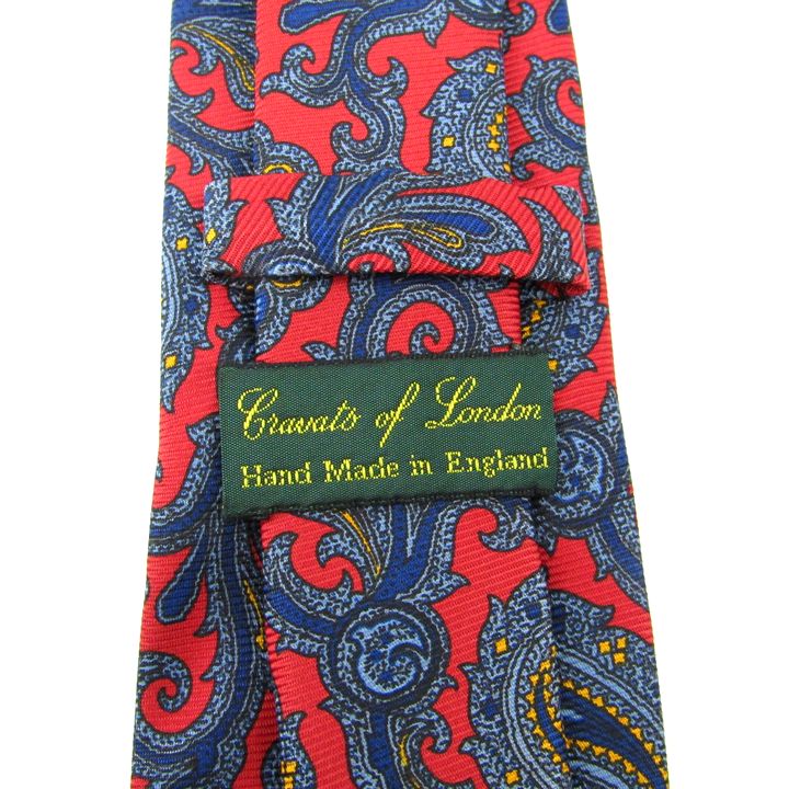 LANVIN ネクタイ ネイビー レッド ペイズリー柄 光沢 総柄 ネクタイ ペイズリー ペーズリー 送料無料 レギュラー おしゃれ