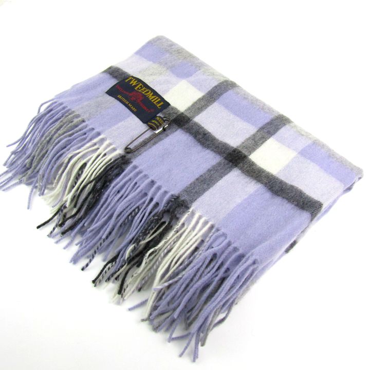 TWEEDMILL ウールストール紫 グレー 【TWEEDMILL/ツイードミル