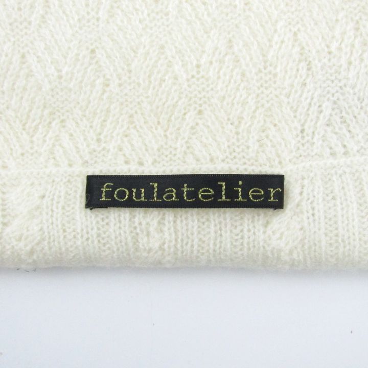 foulatelier スワロフスキー カシミヤ クリームホワイト マフラー foulatelier スワロフスキー カシミヤ クリームホワイト