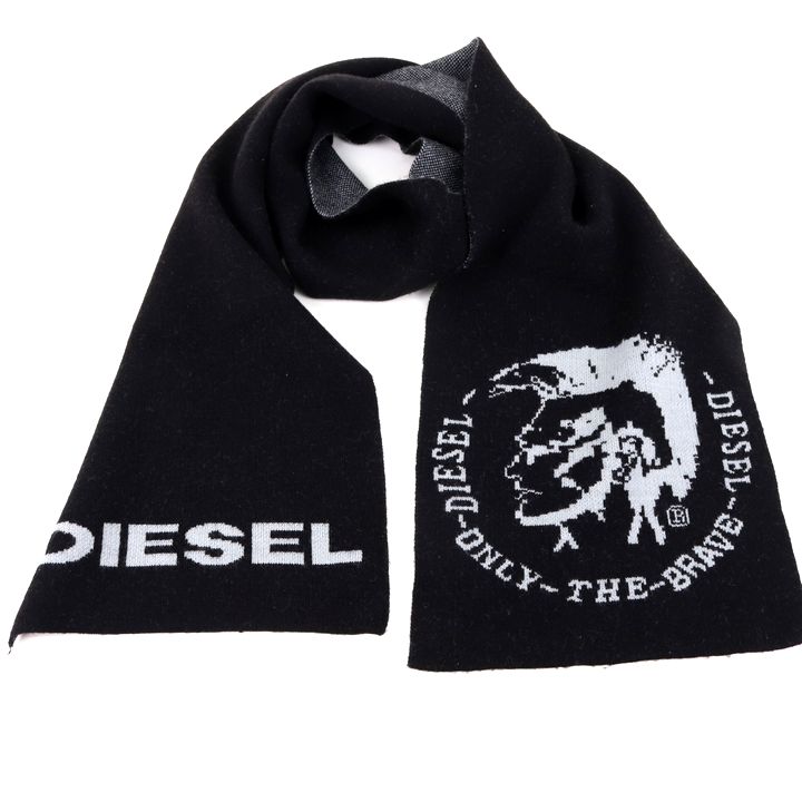 新品未使用タグ付き DIESEL☆マフラー 黒白-