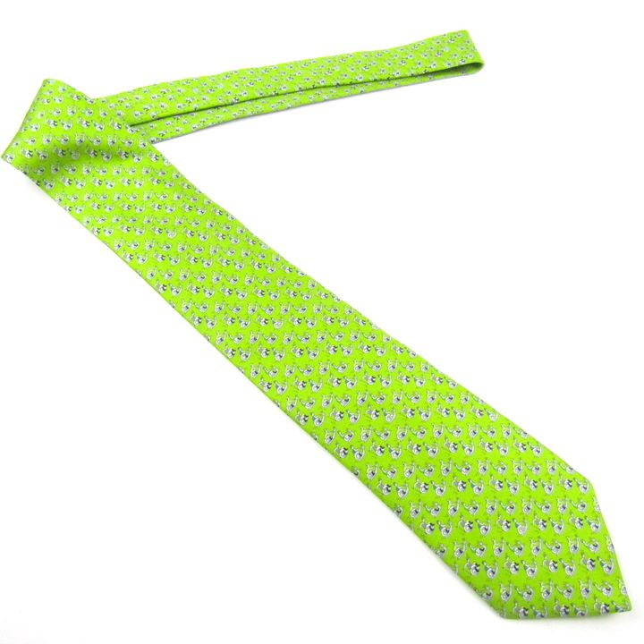 ネクタイ　エルメス　美品　緑 HERMES エルメス ネクタイ グリーン シルク 【472】KS の購入