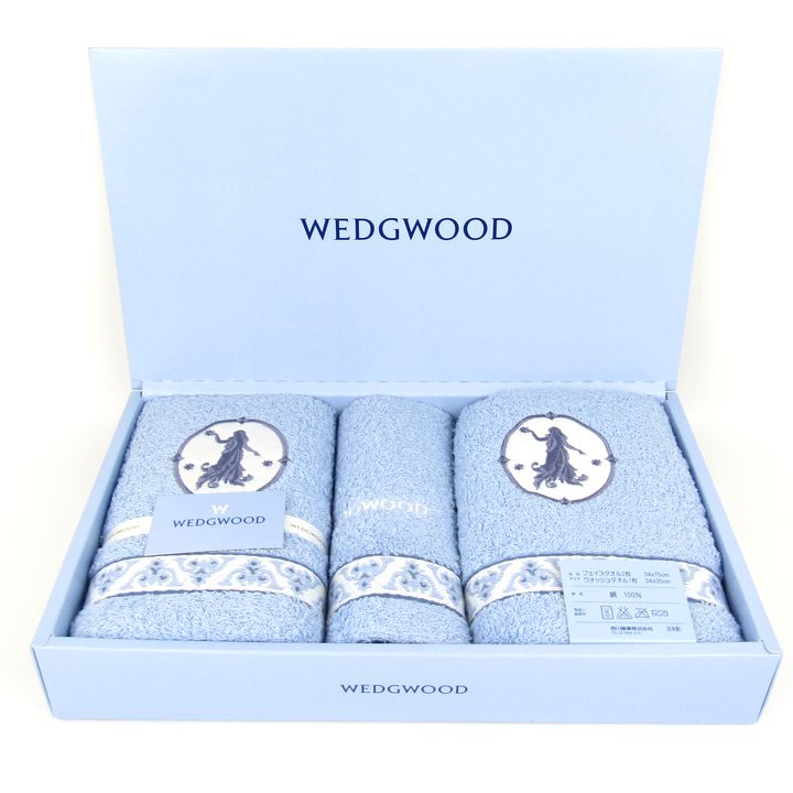 K◇　ウェッジウッド　タオルセット　2枚　ライトブルー　ペア Wedgwood (ウェッジウッド) タオルセット｜トレファクONLINE