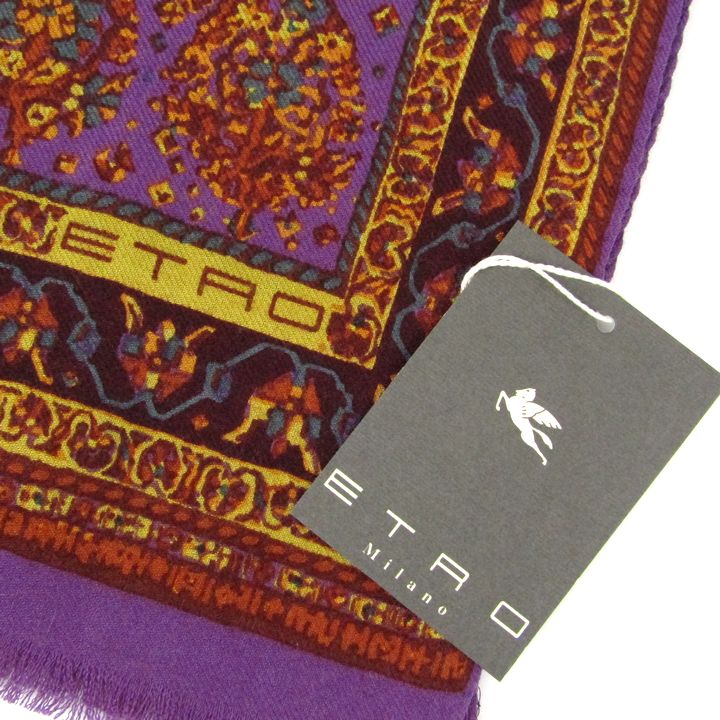 新品 未使用 ETRO エトロ スカーフ ストール ウール シルク