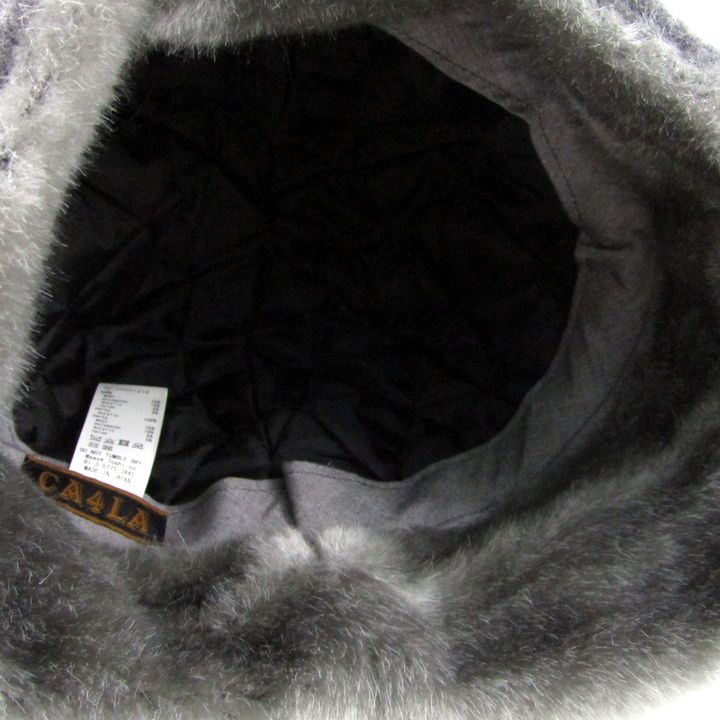 CA4LA ファー ニット 帽子 黒 FUR LAPIN(ONESIZE GRAY): その他の帽子